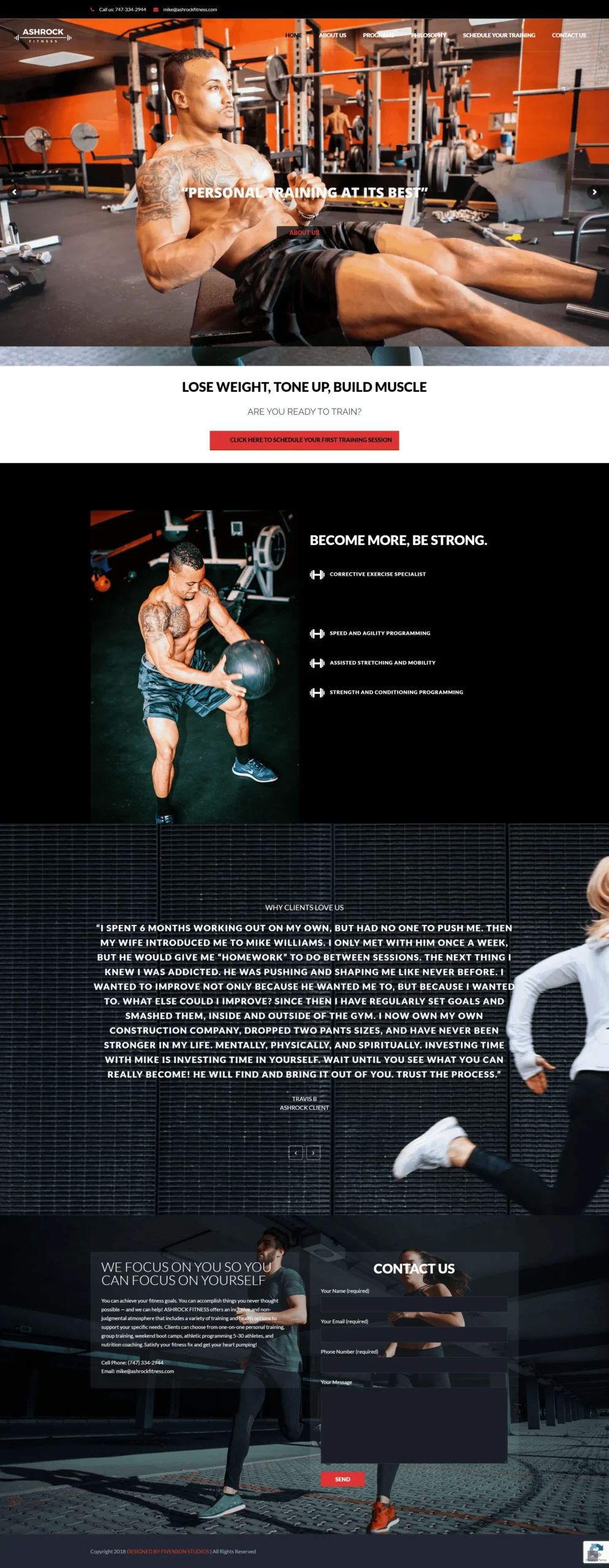 Ashrock Fitness Web Design