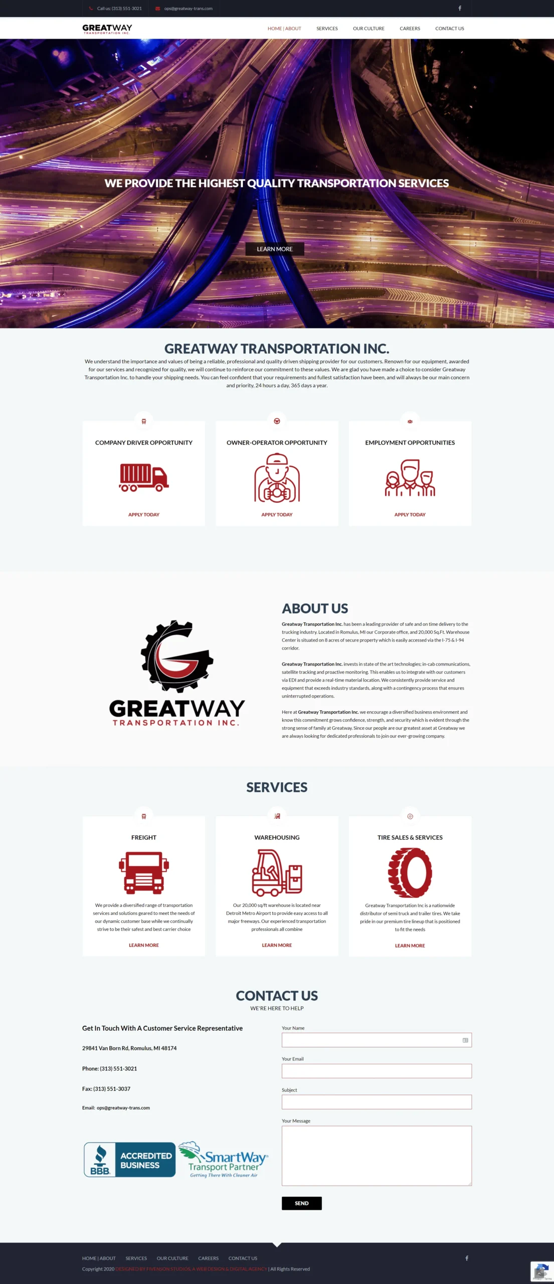 Greatway Transportation Web Design