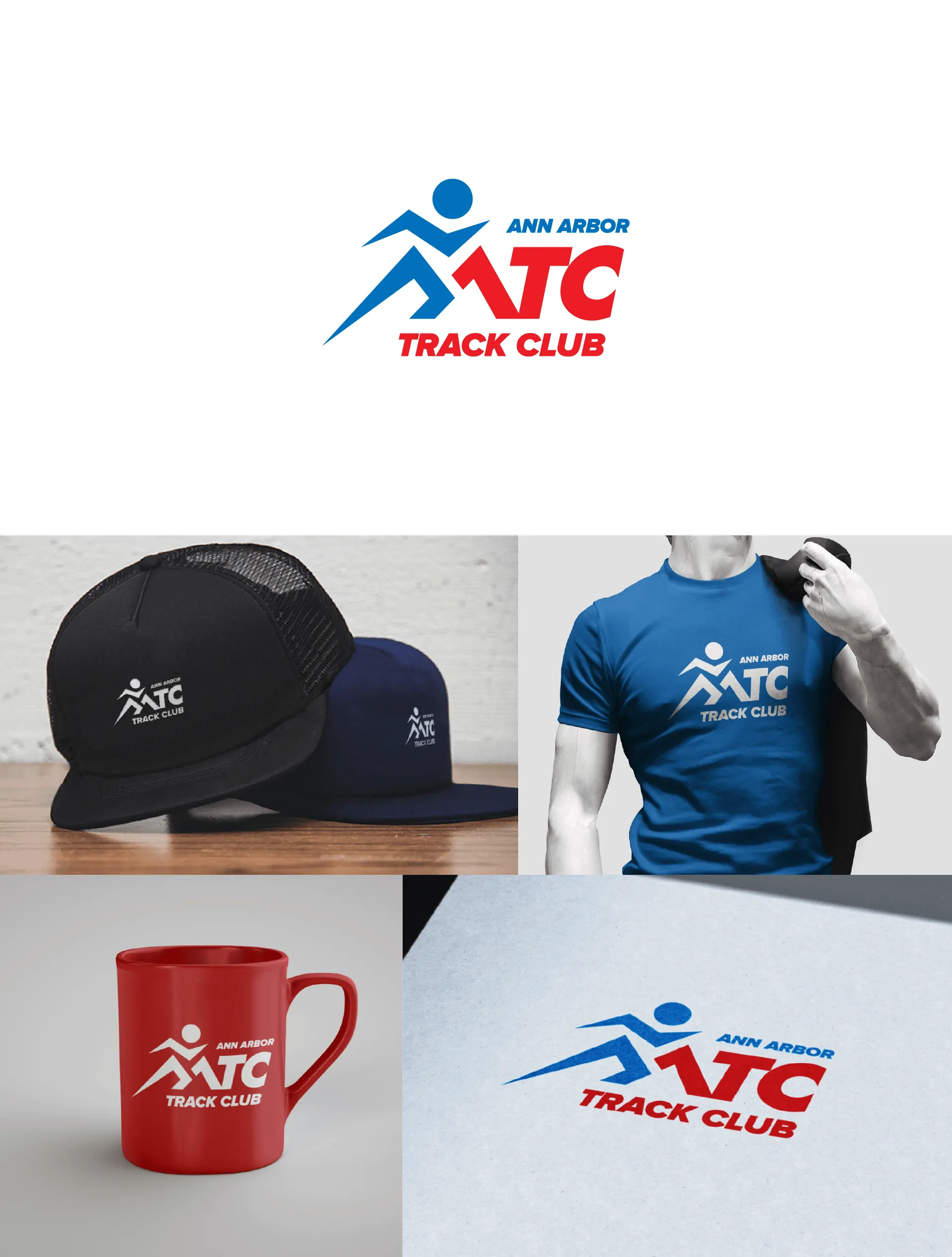 Ann Arbor Track Club logo design by Fivenson Studios