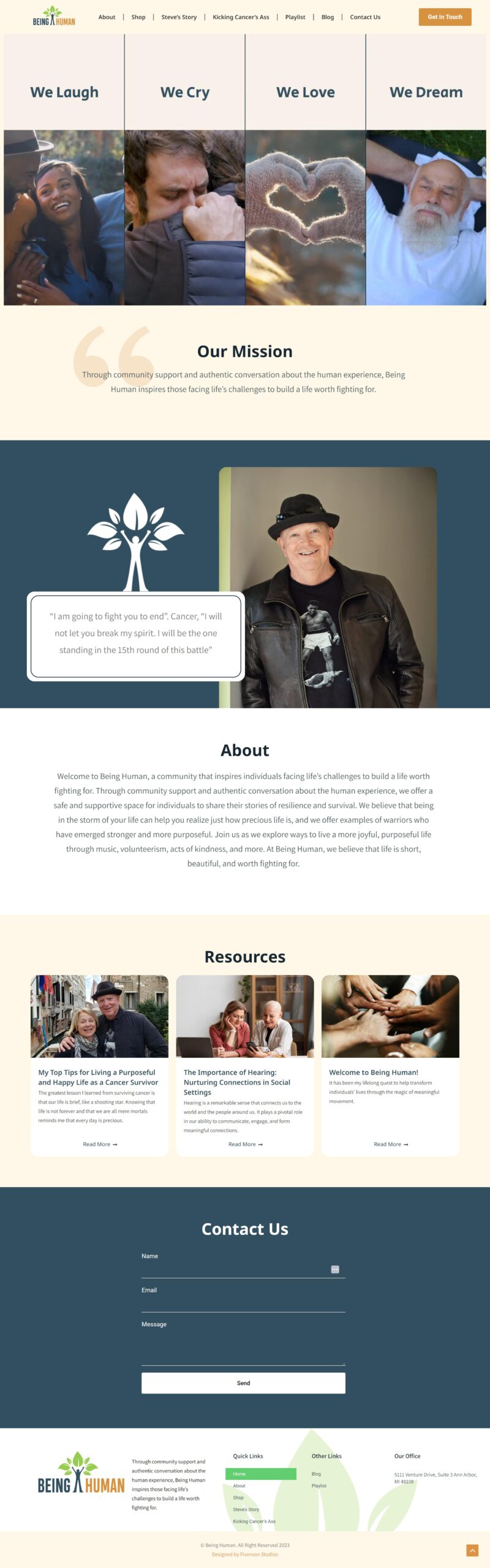 Being Human Web Design