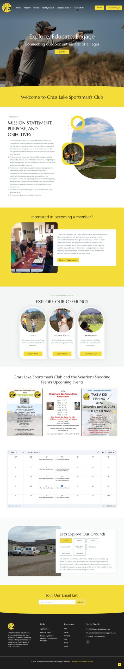 Grass Lake Sportsman Club Web Design