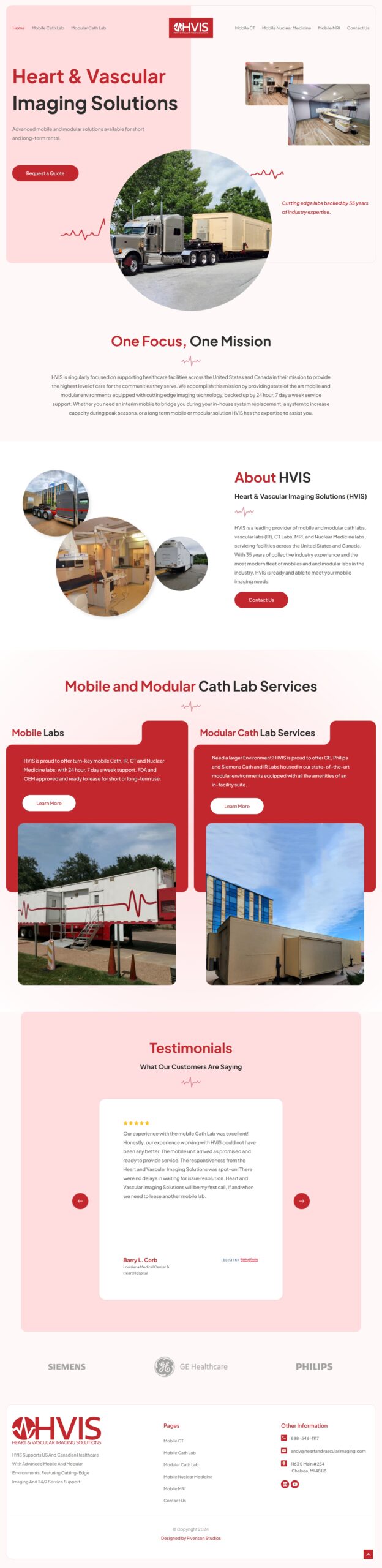 Heart & Vascular Imaging Solutions Web Design
