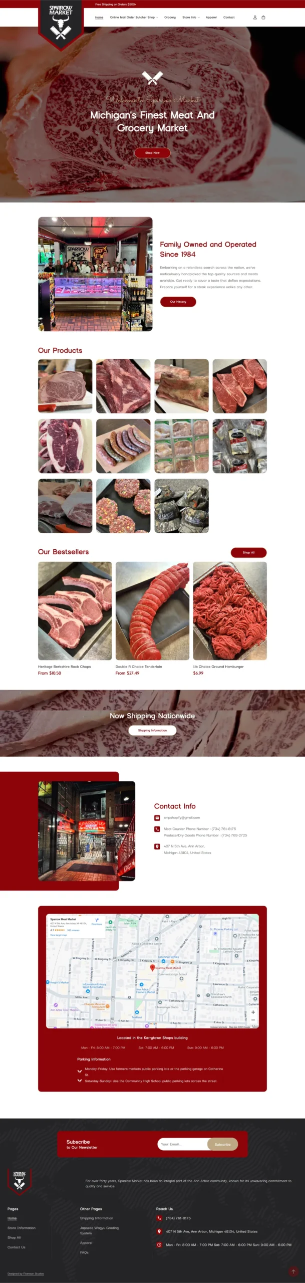 Sparrow Meat Market Web Design
